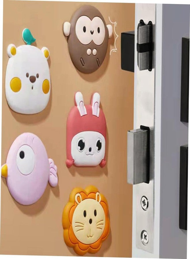 Dhvsam Cartoon Silicone Door Crash Pad Silicone Handle Crash Mat Square Shape Wall Protectors Silicone Door Stopper for Protecting Refrigerator Door Cabinets (Pack of 4) - Image 1